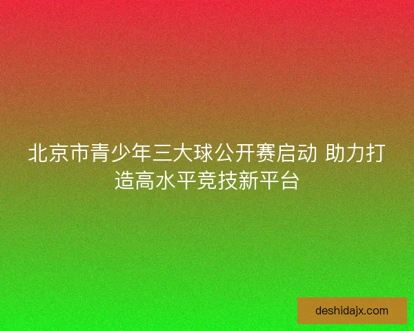 北京市青少年三大球公开赛启动 助力打造高水平竞技新平台 北京市青少年三大球公开赛启动 助力打造高水平竞技新平台