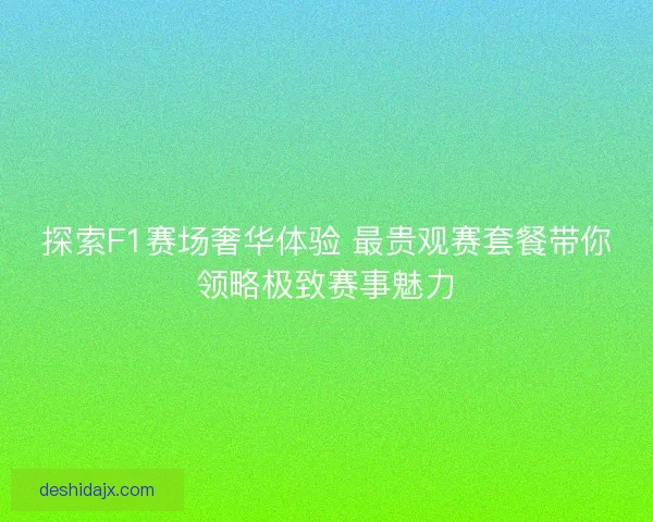 探索F1赛场奢华体验 最贵观赛套餐带你领略极致赛事魅力 探索F1赛场奢华体验 最贵观赛套餐带你领略极致赛事魅力
